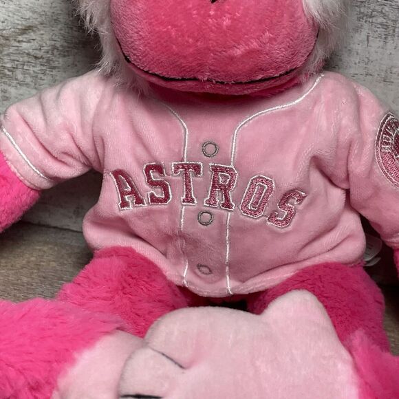 MLB Houston Astros Baseball Rally Monkey Stuffed Plush Doll 18" Pink FOCO - Picture 11 of 16